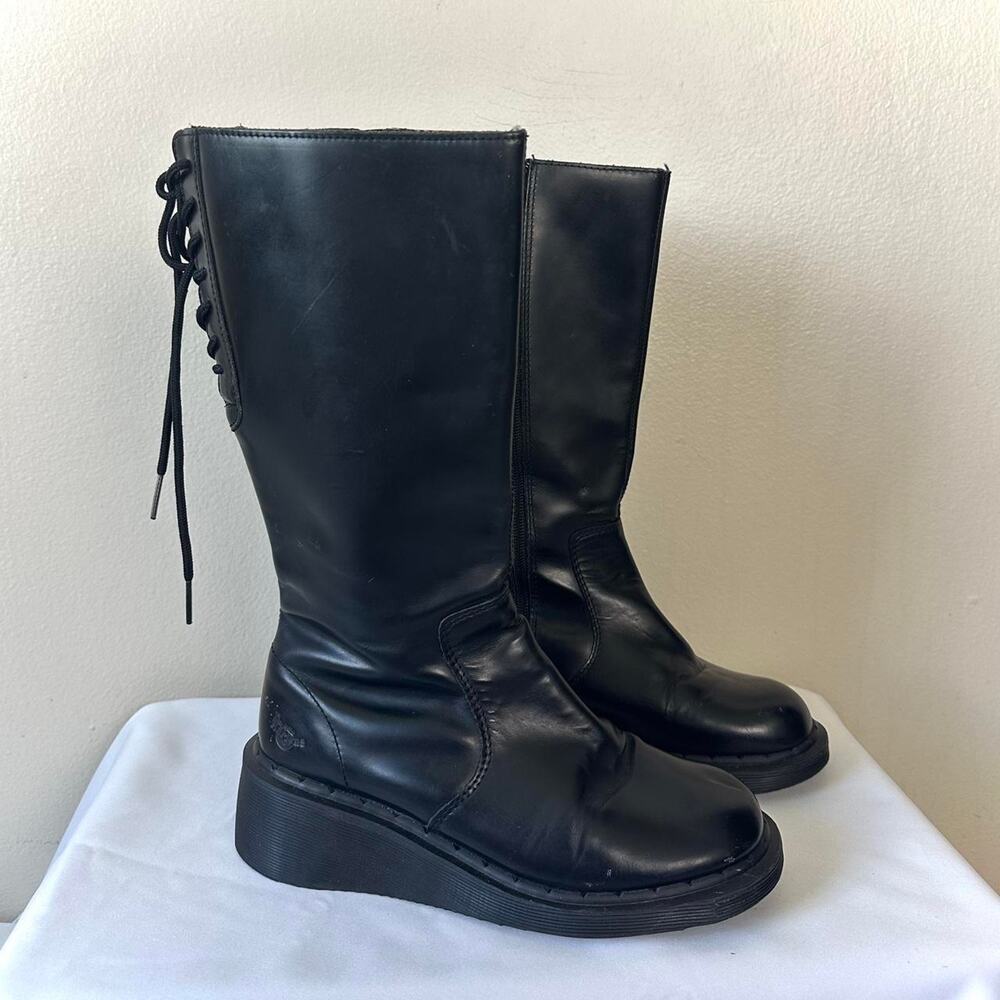 VTG Dr. Martens 3A34 Wedge Boots UK Size 5 Lace Up Mid Calf Made in England